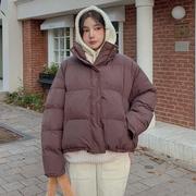韩国大(韩国大)码女装，胖mm冬装高领，压纹时尚短款棉衣1130