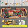 勒酷儿童木质轨道小火车套装玩具电动火车拼搭积木组装益智玩具