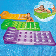 intex充气床18洞时尚带枕浮排浮圈游泳圈躺椅，水上玩具浮板床