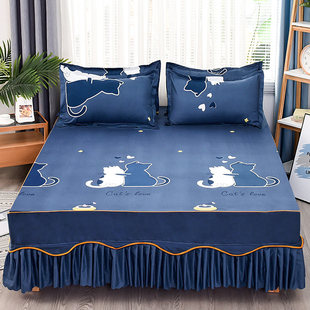 床罩床裙式床套单件防尘保护套，1.5米2米床单床垫，床笠全带枕套1.8