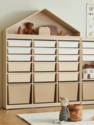 北欧ins风实木环保儿童玩具收纳柜绘本架玩具架拐角储物柜书柜