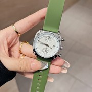  女气质表带日历手表潮流韩版大红表盘时尚方形石英国产腕表