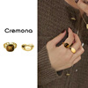 复古棕色戒指女小众设计开口可调节食指，戒高级感秋冬独特装饰指环