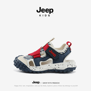 jeep男童运动凉鞋夏季透气镂空网鞋2024软底防滑童鞋儿童鞋子