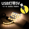 5v5050led灯带usb接口移动电源充电宝软灯条带开关电池盒防水灯带