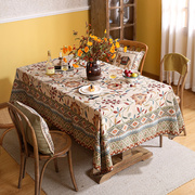 朴居氛围感桌布布艺美式复古轻奢高级感餐桌，台布长方形茶几布侘寂