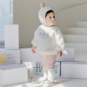 2件套kidsclara韩国婴儿卫衣，打底裤冬季珊瑚绒女宝宝冬装套装