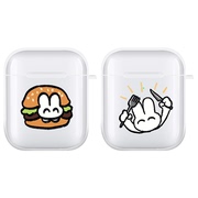 可爱兔子耳机壳适用airpods1代2代3代pro2一代二代三代4代2022苹果保护套无线蓝牙情侣软壳简约透明套