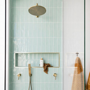 名品汇莫兰迪绿色手工砖条形瓷砖卫生间浴室墙砖厨房阳台长条地砖