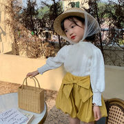 秋装女童t恤时尚蕾丝，泡泡袖中小童长袖上衣，韩版女宝宝童装潮