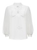 商场moda2023早秋优雅气质，百搭甜美纯色，七分袖雪纺衬衫女