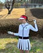 高尔夫女装春夏海军领针织背心，韩国高端弹力，百搭薄款无袖马甲上衣