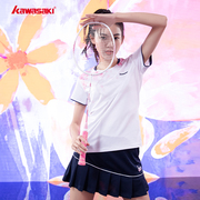 Kawasaki川崎春夏羽毛球服运动套装休闲上衣+运动短裙两件套