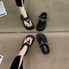 夹趾凉鞋女款夏季外穿2023厚底松糕法式高级感罗马人字凉拖鞋