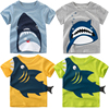 夏季儿童装6-7男童短袖，t恤3宝宝纯棉半袖，4-5岁小孩上衣服鲨鱼图案