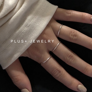 plusjewelry回馈款，925银素圈纯银戒指，银饰细圈关节戒食指尾戒