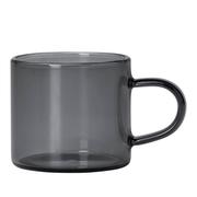 烟灰色玻璃茶杯套装家用功夫，茶具带把品茗主人，单杯泡茶小杯子6个