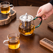 加厚耐高温玻璃泡茶壶，家用可加热不锈钢，过滤网内胆煮茶器花茶单壶