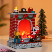 圣诞节装饰品橱窗桌面，创意摆件圣诞节礼物，壁炉房子树脂工艺品