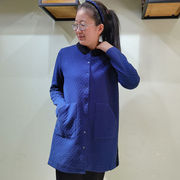 YUN韫2022年冬季蕾丝领中长款女夹棉风衣外套衍缝棉棒球服女