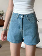 牛仔短裤女夏季梨型身材，大码胖mm小个子百搭复古显瘦包臀热裤