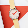 设计感腕表BIJOUONE彼树湾B50红色简约考试静音男女防水精钢手表