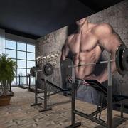 运动砖墙背景墙纸复古个性，拳击壁纸壁画，工装无纺布设计来图健身房