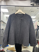 双面羊绒大衣女短款2024春季韩版宽松圆领，小个子羊毛呢子外套