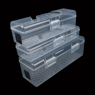 长方形收纳盒画笔毛笔美术，用品盒透明长条塑料盒家用小工具整理盒