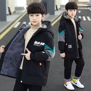 男装男童棉衣秋冬装派克服2023韩版中大童，男孩加绒加厚外套潮