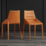 轻奢椅子靠背北欧现代简约餐椅家用软包皮艺创意设计师意式餐厅凳