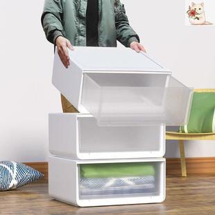 衣服透明收纳箱家用抽屉式内衣收纳盒塑料储物箱整理箱收纳柜子