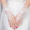 新娘结婚手套白色婚纱手套蕾丝长款婚礼婚庆配饰大码绑带露指