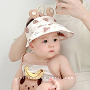 婴儿帽子夏季防晒帽宝宝防紫外线，太阳帽遮阳大檐婴幼儿小孩空顶帽