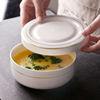 隔水炖碗蒸蛋碗带盖碗盘子保鲜碗金边陶瓷碗饭盒微波炉骨瓷泡面碗