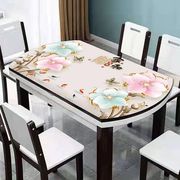 椭圆形餐桌桌布防水防油桌垫耐高温最软玻璃现代简约pvc中式
