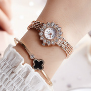 品牌时尚女士手表女款满水钻(满水钻，)表盘奢华靓丽手链钢带学生手表
