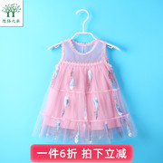 女宝宝夏季连衣裙，1岁6女童裙子儿童公主裙，婴儿夏装背心裙