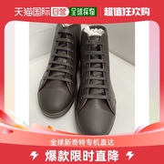 香港直邮Fendi芬迪男士靴子裸靴马丁靴深棕色系带平底防滑舒适