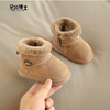 宝宝雪地靴冬季款1-3岁小童女软底加绒加厚棉鞋一2婴儿鞋子学步男