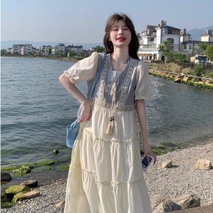 韩系气质甜美风设计感宽松显瘦胖mm2025新款大码女装连衣裙长裙
