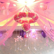 新婚结婚拉花婚房装饰卧室吊顶花球挂饰场景布置欧式房间气球用品