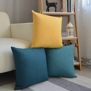北欧纯色藤编纹亚麻抱枕靠垫简约沙发，大靠枕头套正方形不含芯订做