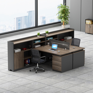 办公室电脑财务桌职员，办公桌椅组合双人位现代屏风隔断工位办公桌