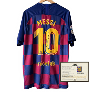 1920赛季巴萨主场梅西10号印签签名球衣足球服上衣经典复古球衣