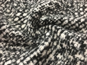 秋冬黑白色不规则织花加厚羊毛呢时装面料高含毛毛料布料大衣