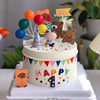 小牛蛋糕装饰摆件 生肖牛牛宝宝金牛座满月周岁生日蛋糕摆件装扮