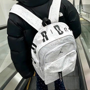 jordan学生书包白色双肩包耐克(包耐克)大容量，旅行包收纳健身运动背包