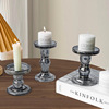 欧式复古罗马柱玻璃烛台摆件轻奢风浪漫香薰蜡烛台座家用拍照道具