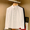 韩版商务男装免烫抗皱白色衬衣，男高级感工作服，休闲男士长袖衬衫